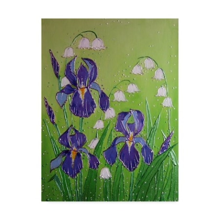 Angie Livingstone 'Iris And Canterbury Bells' Canvas Art,35x47